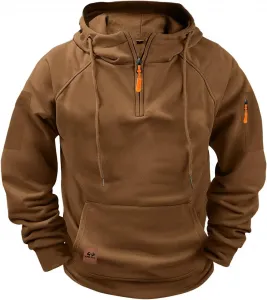 Мужская тактическая худи с молнией на четверть — оверсайз