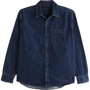 Abercrombie＆Fitch Мужская рубашка темно-синего цвета