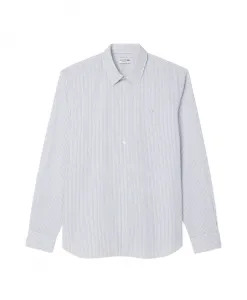 Хлопковая рубашка в синюю полоску Lacoste, синий