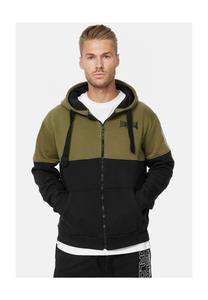 Мужская толстовка с капюшоном и молнией, стандартного кроя LUCKLAWHILL LONSDALE, цвет Olive/black/white