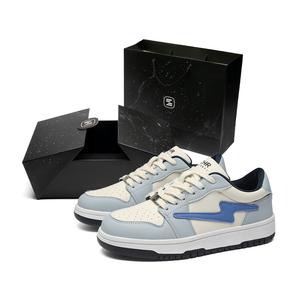Нескользящие, износостойкие, легкие, дышащие, увеличивающие рост низкие кроссовки для скейтбординга унисекс ZHR, Beige Blue[Limited High-End Box]