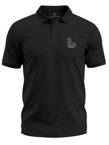 Neverless Футболка 'Polygon Wolf Sit' в черном цвете