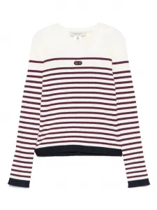 Полосатый ребристый свитер TWINSET Kids, нейтральный