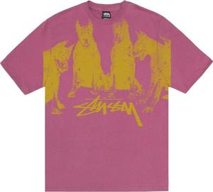 Футболка Stussy Dobermans 'Berry', розовый
