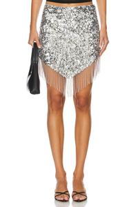 Мини-Юбка с бахромой от riley Lovers And Friends, серебряный