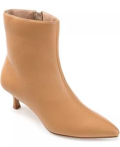 Женские ботильоны Arely Kitten Heel с острым носком Journee Collection, коричневый/бежевый