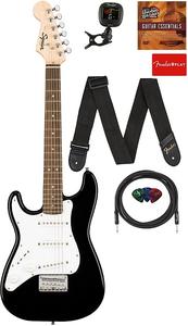 Электрогитара Fender Squier 3/4-Size Mini Strat, Left Handed - Black w/ Cable