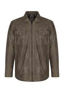 ЗАНЛАЙТ кожаная куртка BABISTA, коричневый