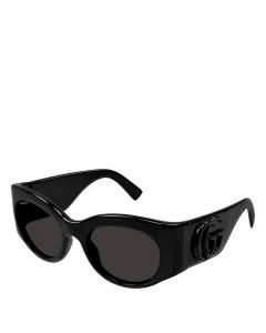 Одноцветные овальные солнцезащитные очки Gucci Marmont, 53 мм, черный