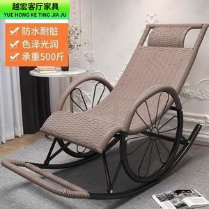 Fantasy Кресло-качалка из ротанга для гостиной, усиленная модель с двойными колесами, серебристо-серый двухслойный