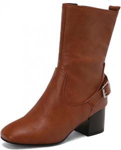LYYSKY Женские красивые узкие ботинки на щиколотке. Размер соответствует длине подошвы стопы. См. таблицу размеров и описание продукта. Размер US3-US17/EU33-EU50., Brown(T106-8)