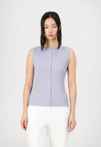 Топ BARE POWDERED SLASH NECK BUTTON THROUGH LONGLINE Abercrombie & Fitch, сине-зеленый