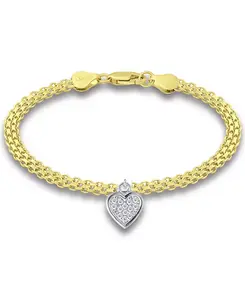 Браслет-Цепочка с подвеской в форме сердца из кубического циркония, созданный для Macy's Giani Bernini, yellow
