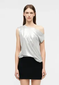 Топ со спущенными плечами Norma Kamali, Silver-Coloured