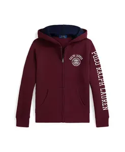 Толстовка с капюшоном из флиса с логотипом Big Boys на молнии Polo Ralph Lauren, красный