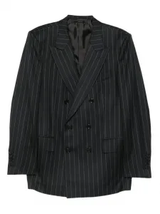 Костюм в тонкую полоску с двубортным пиджаком TOM FORD, серый