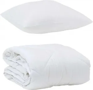 Летнее одеяло с подушкой, 2 шт., белое, из микрофибры vidaXL