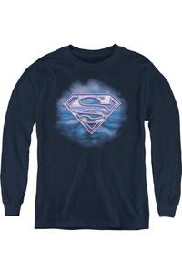Футболка с длинным рукавом Superman Freedom Of Flight для детей Gildan, темно-синий