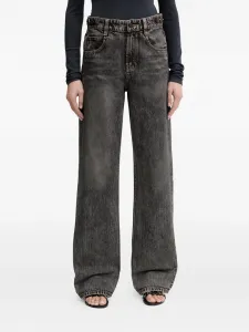 Джинсы свободного кроя из денима с кожаными вставками Miss Sixty, черный