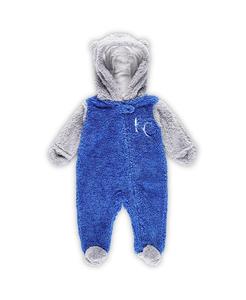 Комбинезон Kansas City Royals Game Nap Teddy с флисовой овсянкой и молнией во всю длину для новорожденных Outerstuff, синий