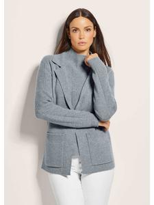 MADELEINE Кардиган из мериносовой шерсти и кашемира, серо-бежевого цвета