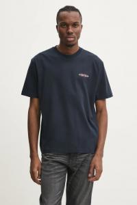 Хлопковая футболка Guess Jeans, темно-синий