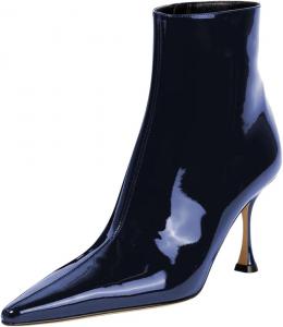 Женские ботильоны FOWT с заостренным носком, каблук-стилет, боковая молния, осень-зима, модная одежда, нарядная обувь, размеры 4-15 США, Navy