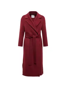 Пальто из чистой шерсти с поясом 'S Max Mara, красный