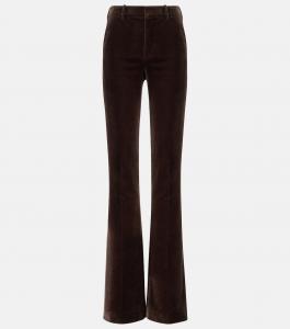 Брюки прямого кроя из хлопкового вельвета Gaby Loro Piana, Brown Earth