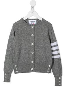 Кашемировый кардиган с полосками 4-Bar Thom Browne Kids, серый