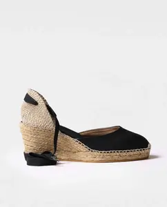 Женские плетёные эспадрильи на клиновидной подошве с лентами Toni Pons, черный