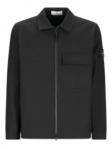 Куртка-рубашка с карманом на молнии Stone Island, черный