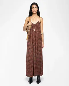 Длинное платье Ristym без рукавов Zadig & Voltaire, коричневый