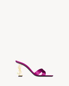 Мюли OPYUM из сатинового крепа Saint Laurent, розовый