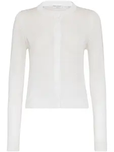 Кардиган с потайной застежкой Brunello Cucinelli, белый