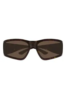 Прямоугольные солнцезащитные очки с логотипом Balenciaga, коричневый