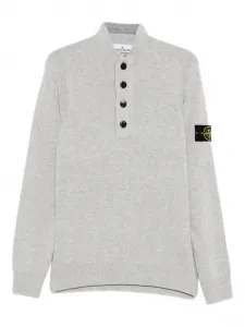 5100040 свитер с застежкой на пуговицы и накладным карманом Stone Island, серый