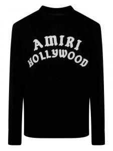 Вязаный свитер с вышитым логотипом AMIRI Hollywood, черный