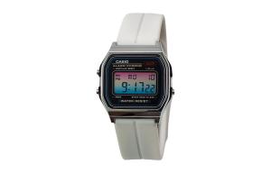 CASIO Кварцевые часы унисекс с силиконовым ремешком и черным циферблатом