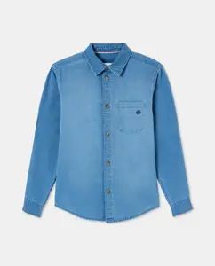 Детская рубашка из джинсовой ткани с длинным рукавом Kids El Corte Inglés, индиго