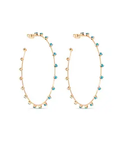 Простые серьги-кольца с искрящимся кристаллом, покрытые 18-каратным золотом Ettika, aqua