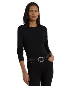 Lauren Ralph Lauren Футболка с круглым вырезом и длинными рукавами, черный