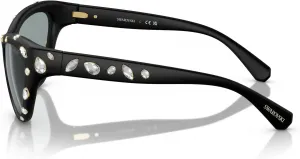 Женские солнцезащитные очки Swarovski Sk6007 "Кошачий глаз", Matte Black/Dark Grey