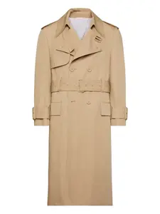 Тренч с поясом Thom Browne, бежевый