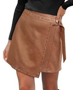 Женская мини-шорты-юбка укороченного кроя Cupshe, Brown