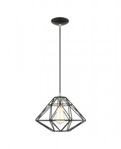 Геометрический подвесной светильник на 1 лампу Livex, черный