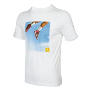 Футболка men's shoes photo printing sports short sleeve white t-shirt Air Jordan, белый