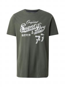 Superdry & Co Футболка 'Leather & Boot' в оливковом цвете