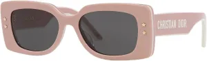 Женские прямоугольные солнцезащитные очки Dior DIORPACIFIC S1U серого цвета CD40098U 72A 53, Pink
