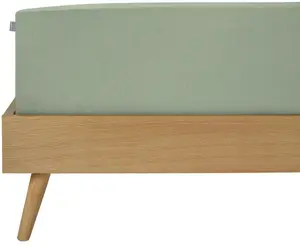 Простыня Schiesser "Elli, 97 % хлопка и 3 % эластана", для высоких матрасов и кроватей с пружинными матрасами, MADE IN GREEN от OEKO-TEX 100х200 см, 1 шт., светло-зеленый